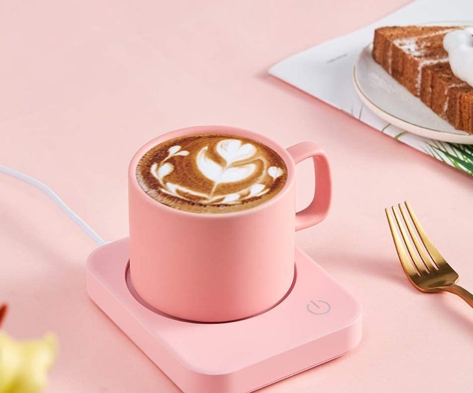 the pastel pink mug warmer