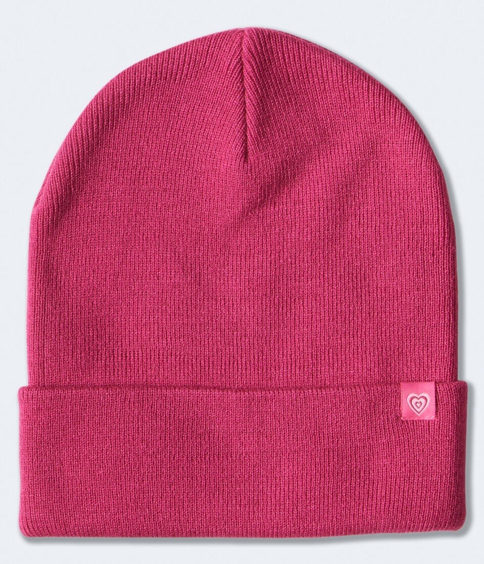 Pink ribbed beanie