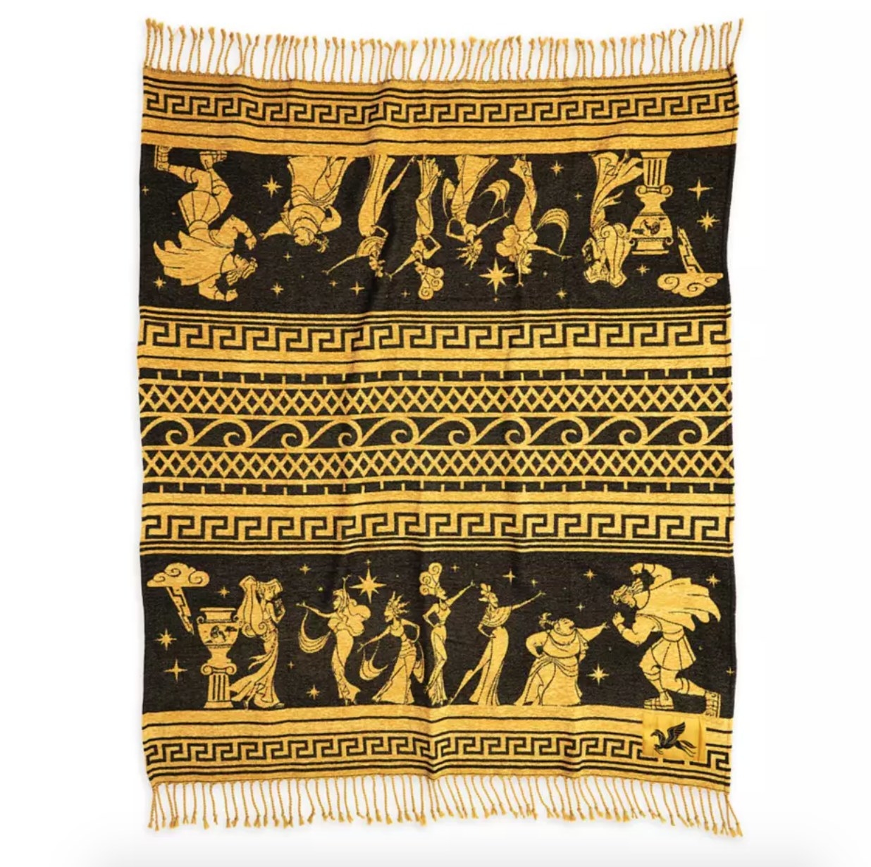 the black and gold hercules print throw blanket