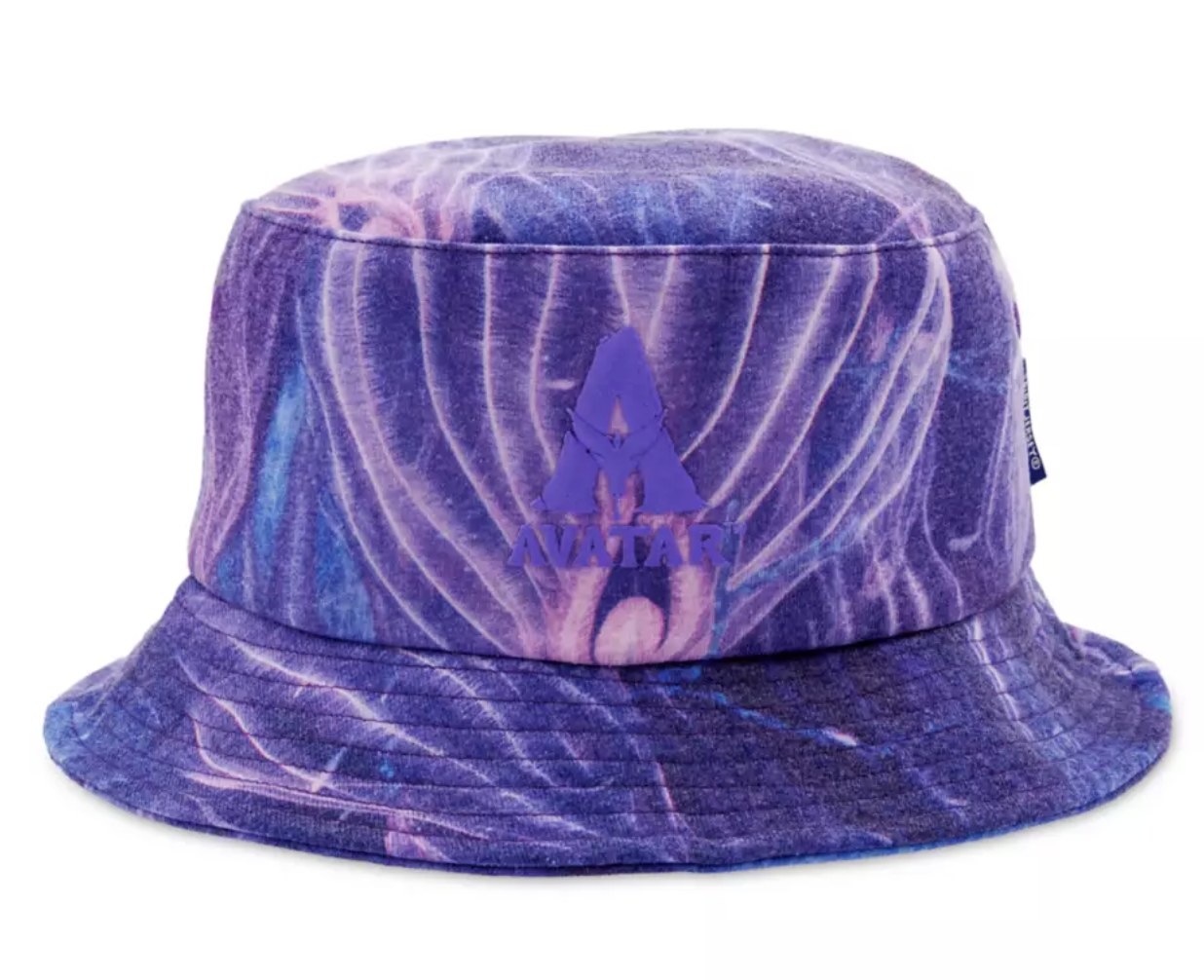 the blue water tie dye-style bucket hat