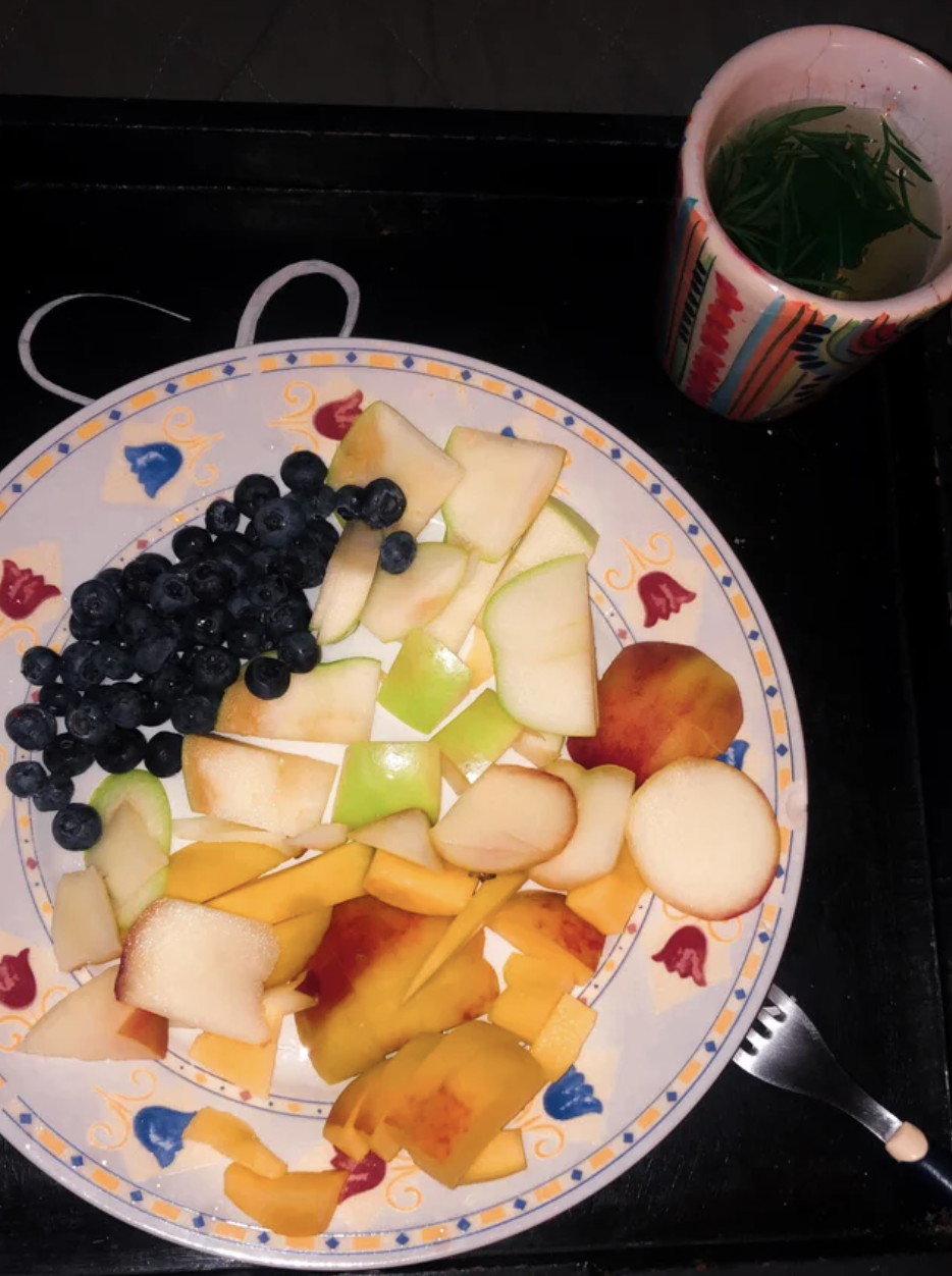 Fresh fruit and tea