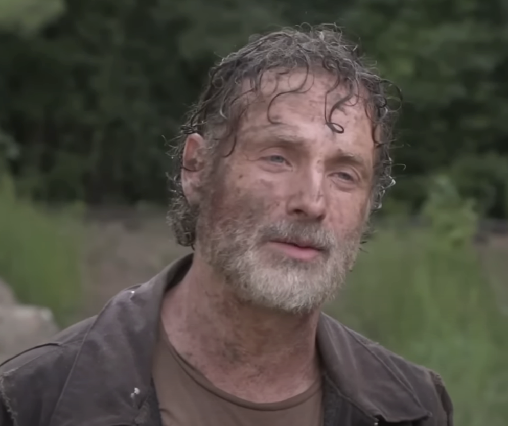 Andrew Lincoln with dirt on his face
