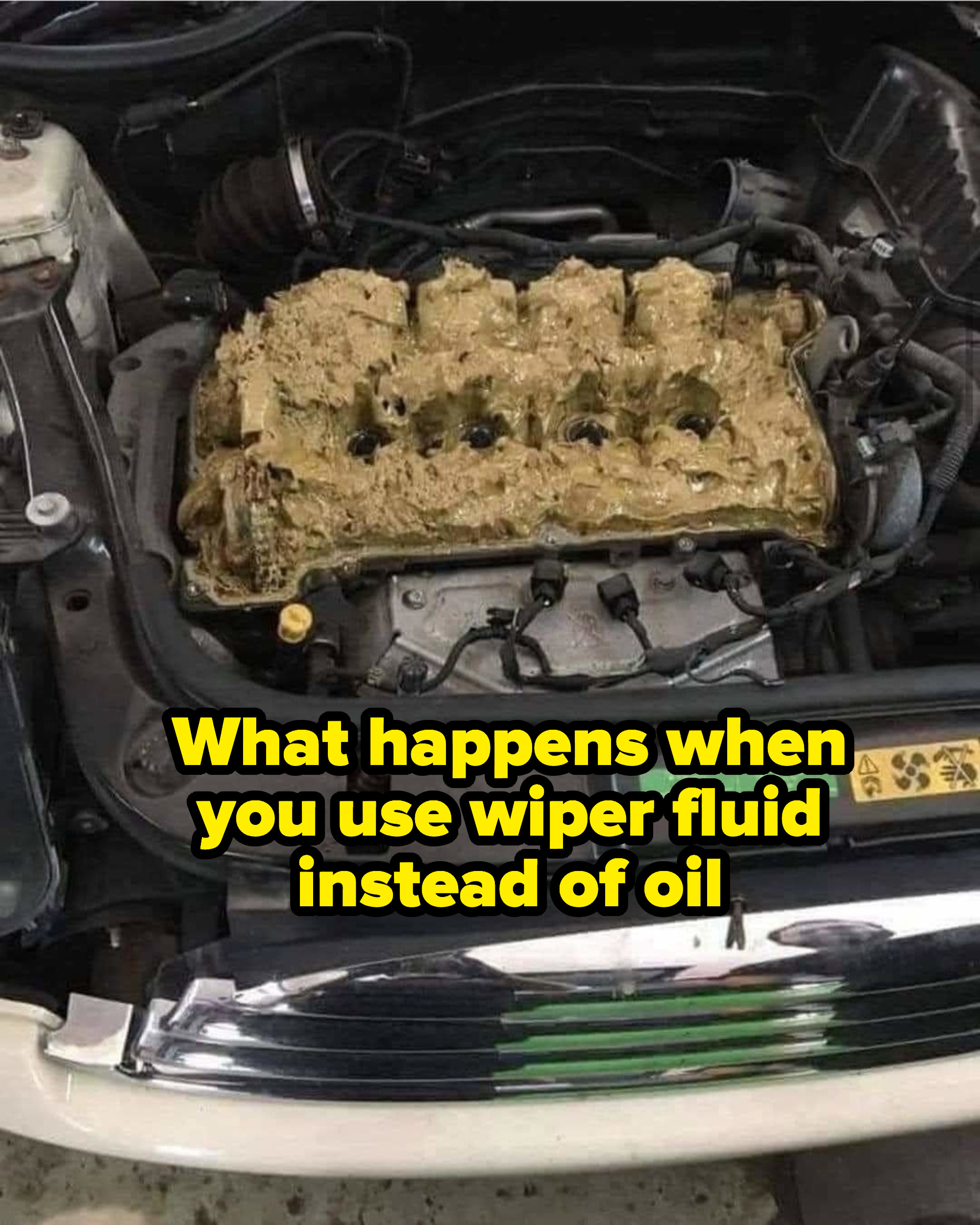 congealed wiper fluid in a motor