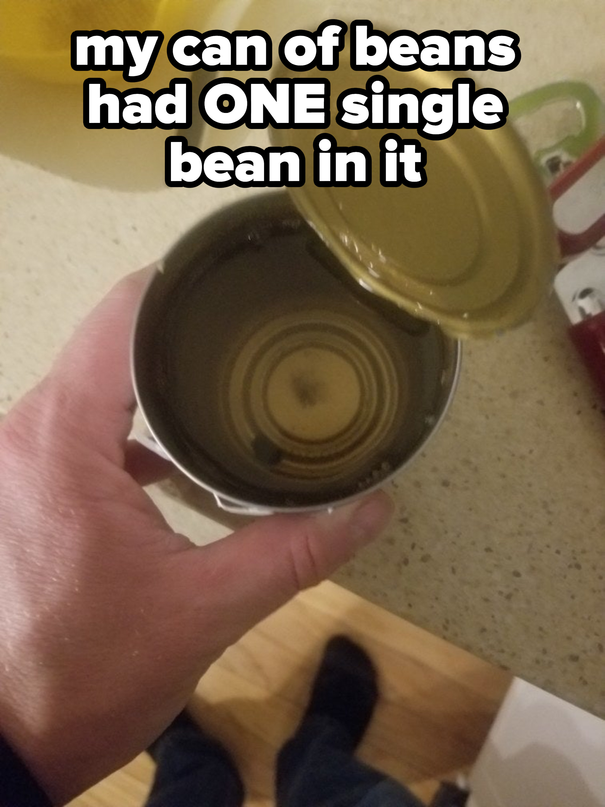 A can with one bean