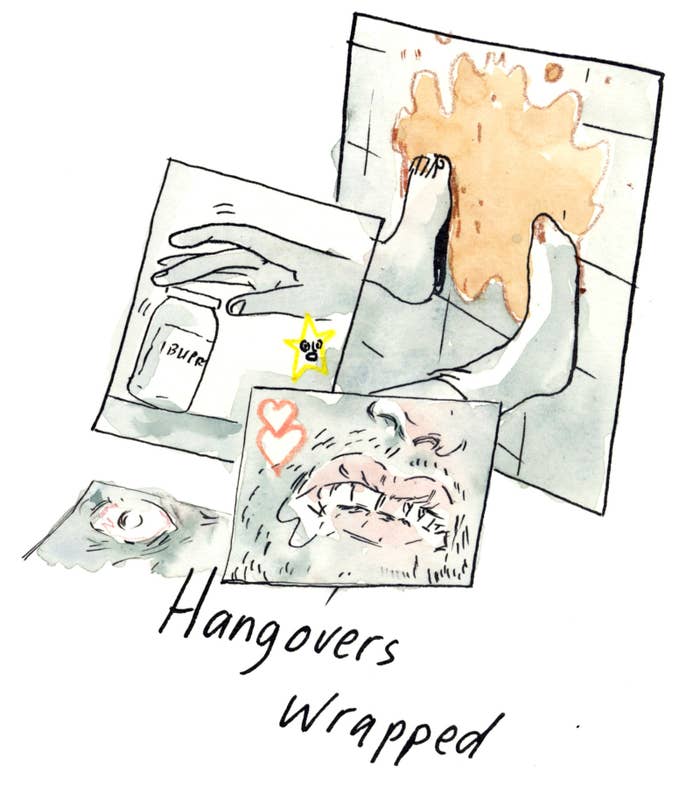 an image that reads &quot;Hangovers wrapped&quot;