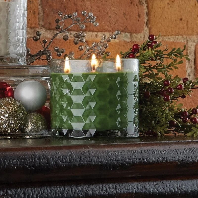 Green balsam scented candle