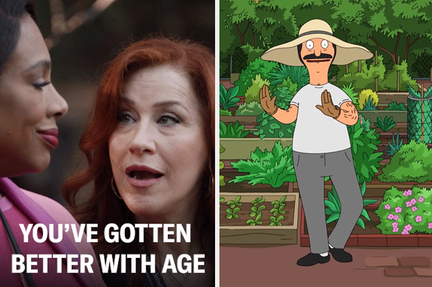 melissa telling barbra she's gotten better with age on abbott elementary and bob belcher dancing in his garden