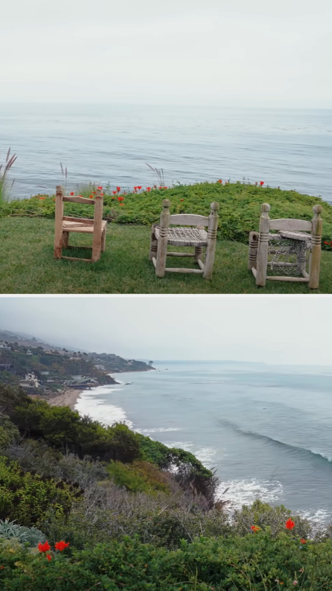 three chairs and the ocean view
