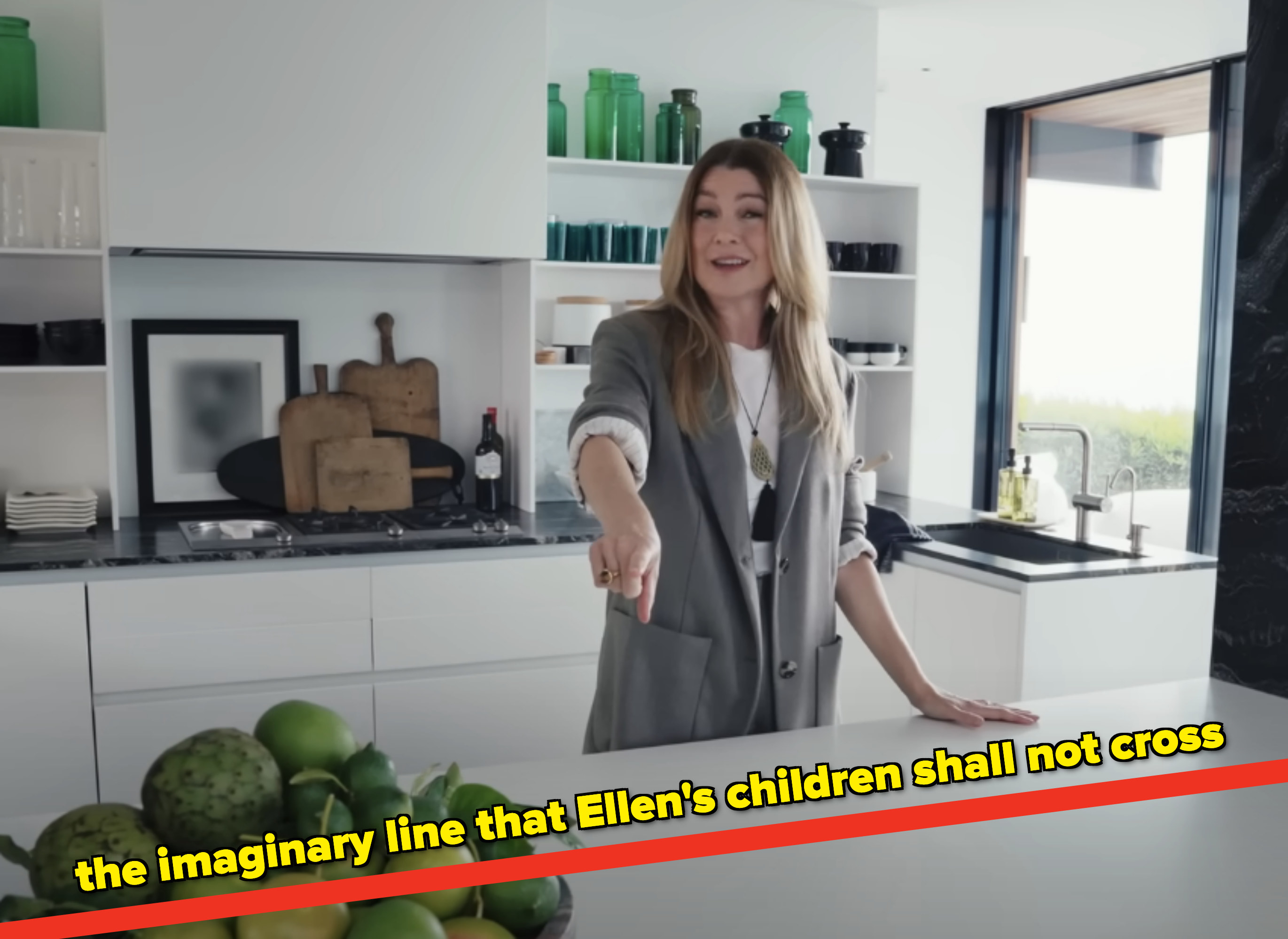 the imaginary line that ellen&#x27;s children can&#x27;t cross into the kitchen