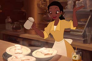 Tiana from The Princess and the Frog making beignets