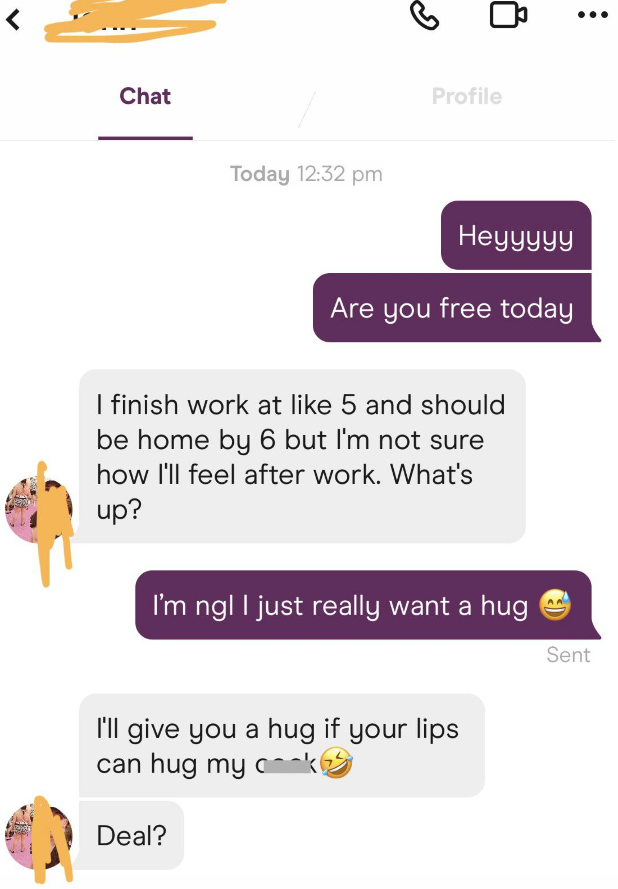 &quot;I&#x27;ll give you a hug if your lips can hug my ****&quot;
