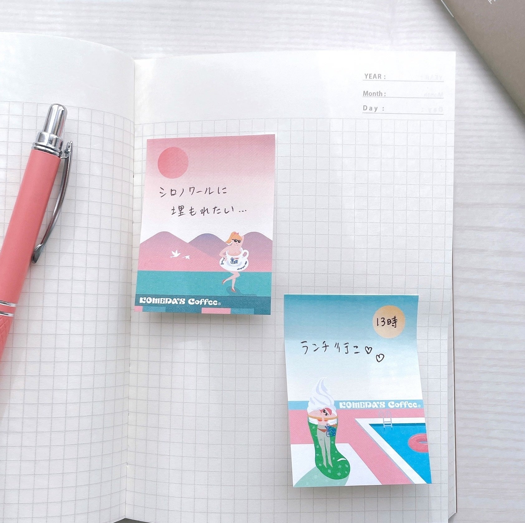 コメダ珈琲店のおすすめ雑貨「ふせん&ステッカー」