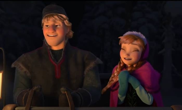 Kristoff talking to Anna in his sleigh