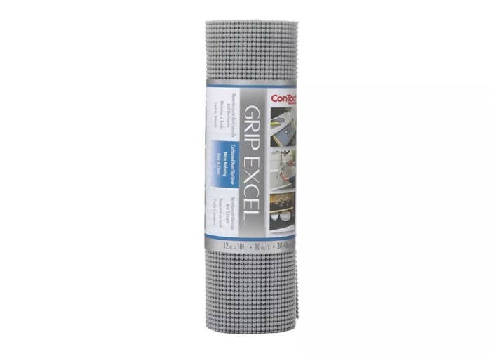 the grey roll of shelf liner