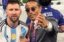 This is a photo of Salt Bae and Lionel Messi.