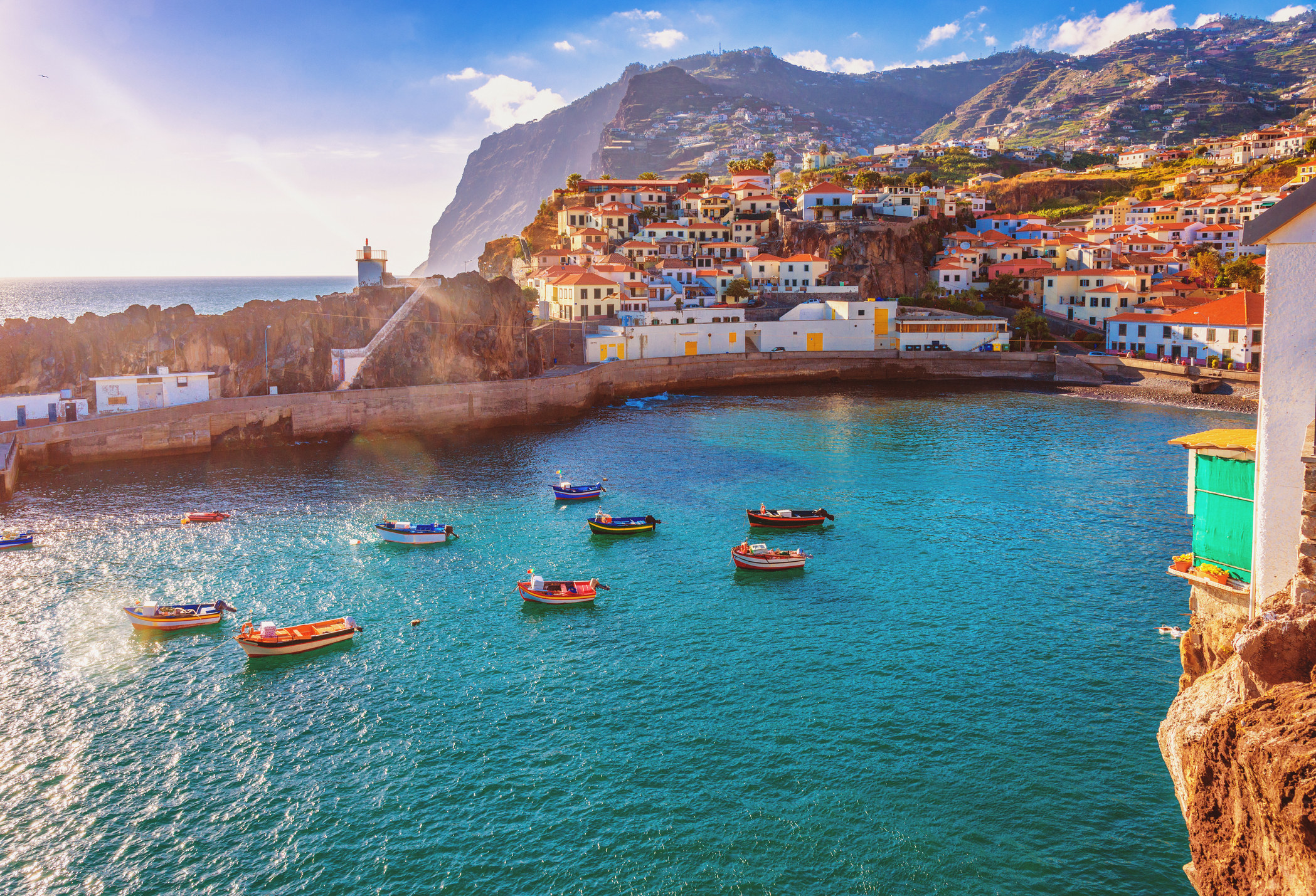 A fishing village on the island of Madeira