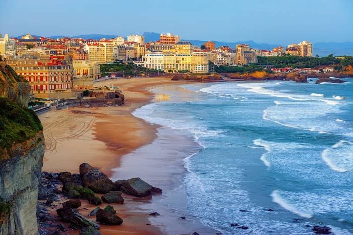Biarritz city and its famous sand beaches