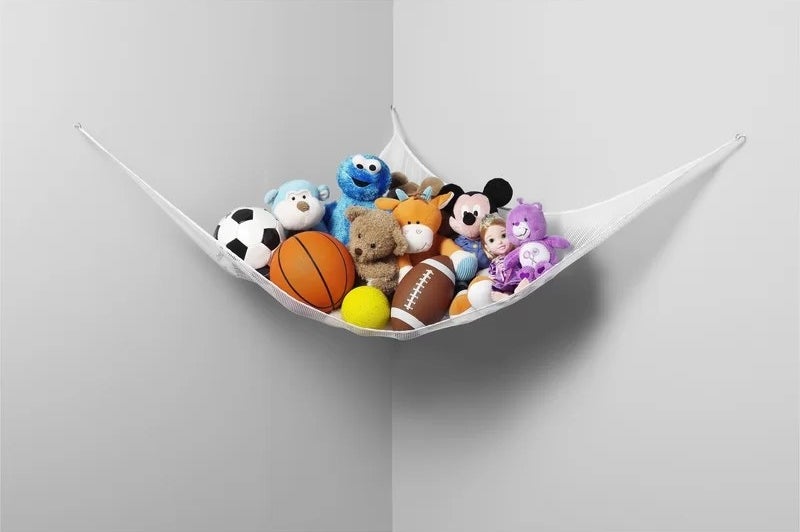 Toy storage with stuffed animals