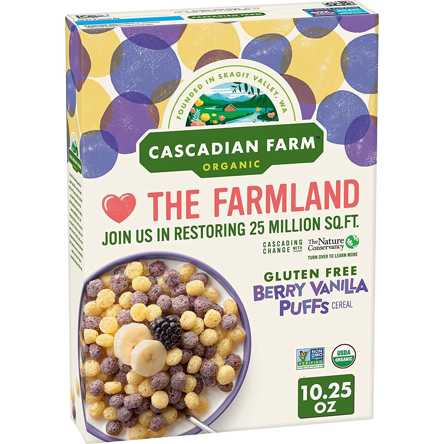 Cascadian Farm Berry Vanilla Puffs Cereal