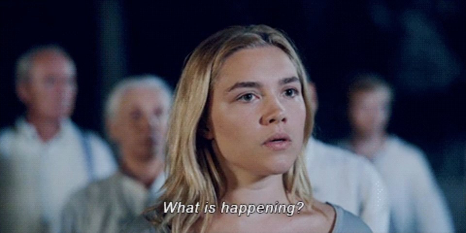 Dani from Midsommar saying &quot;What is happening?&quot;