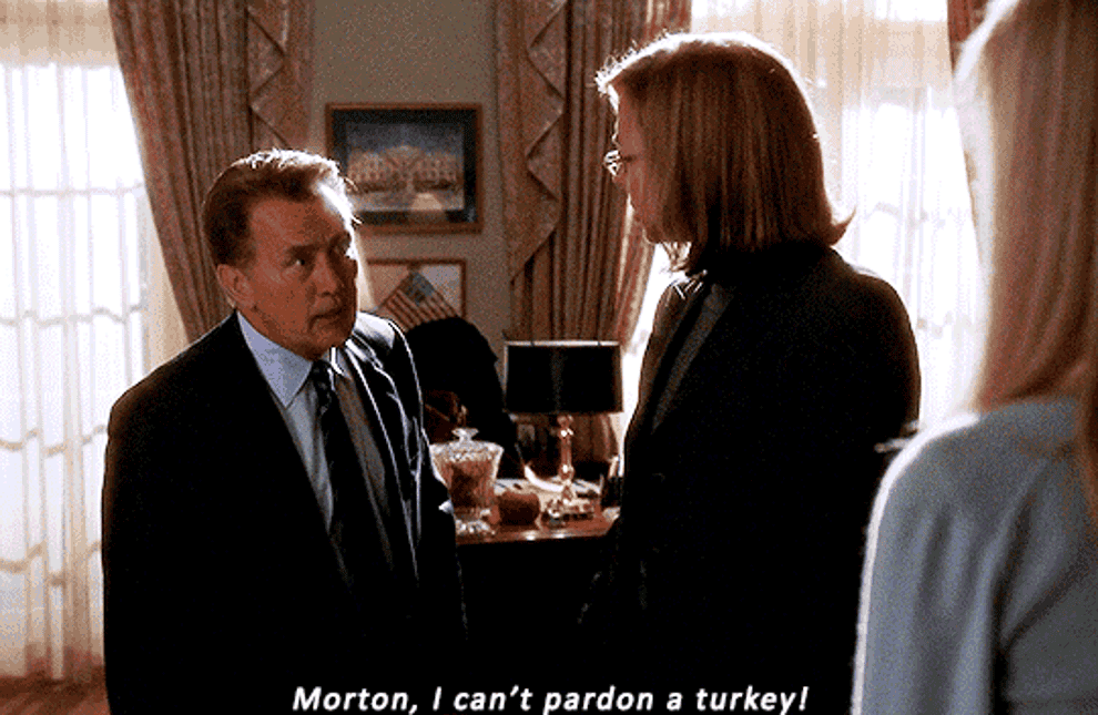 man saying morton i cant pardon a turkey