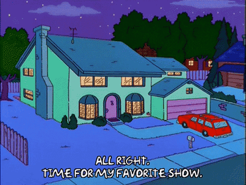 bart simpson saying &quot;all right time for my favourite show&quot;