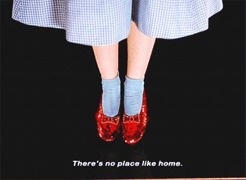 gif of Dorothy from Wizard of Oz clicking her slippers together