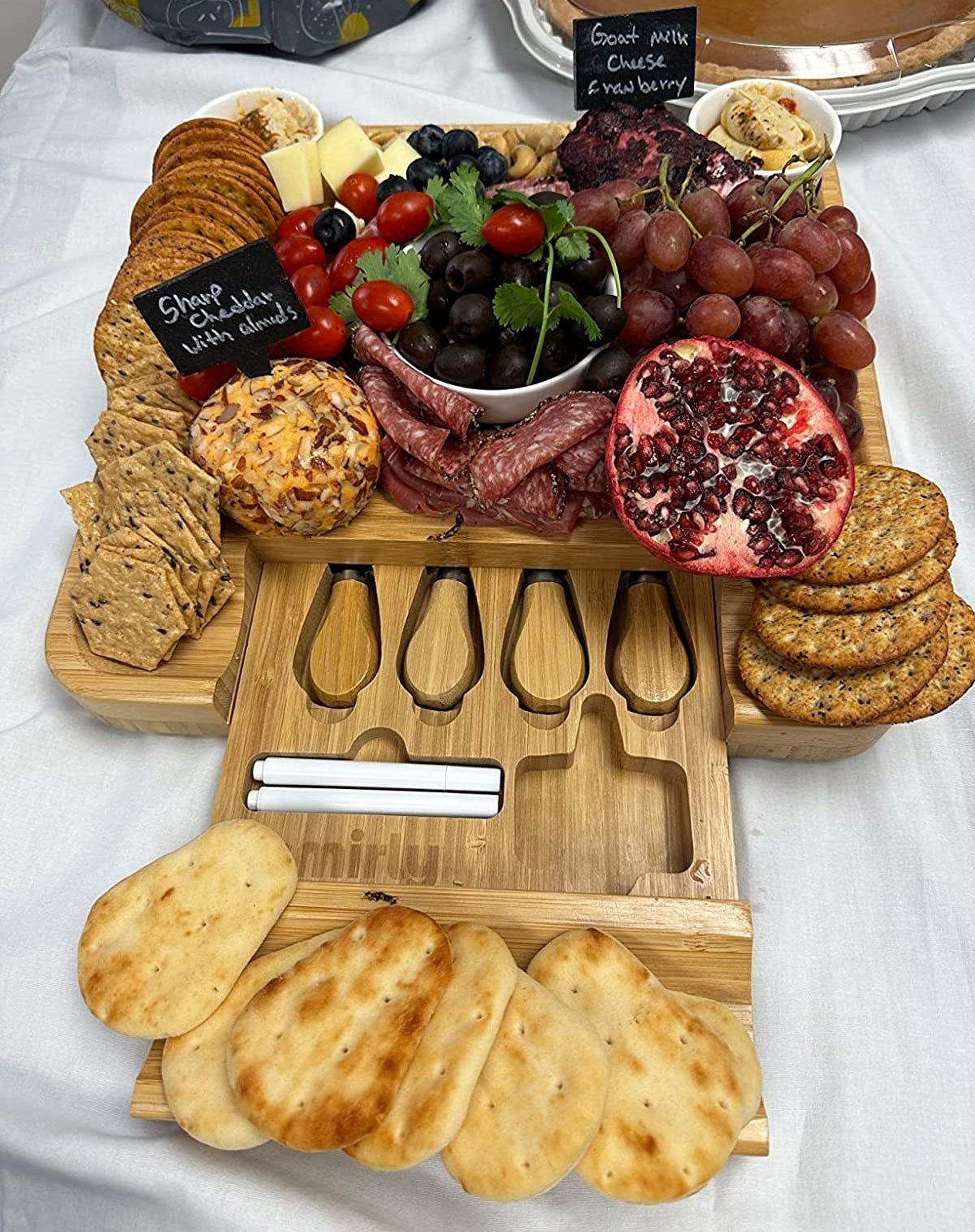 Reviewer image of board used for charcuterie