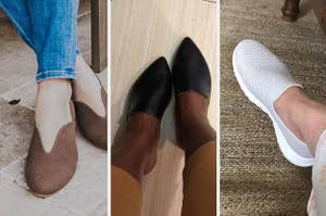 A split thumbnail of three pairs of shoes