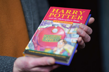A first edition Harry Potter book by JK Rowling.