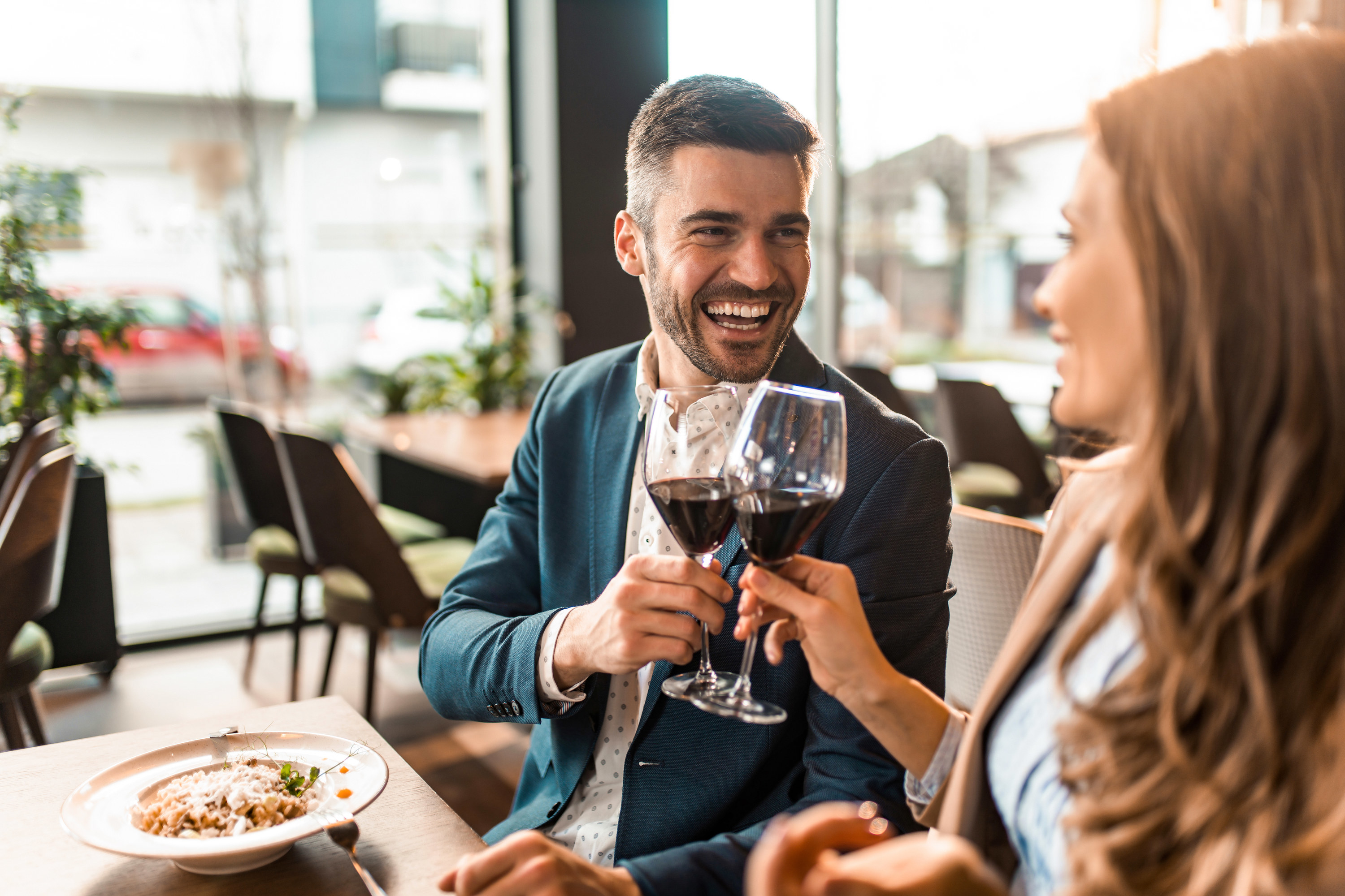 A man and a woman on a date