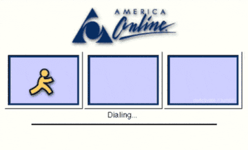 AOL Dialing/Connecting/Connected screen