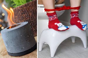 A fire pit and a squatty potty