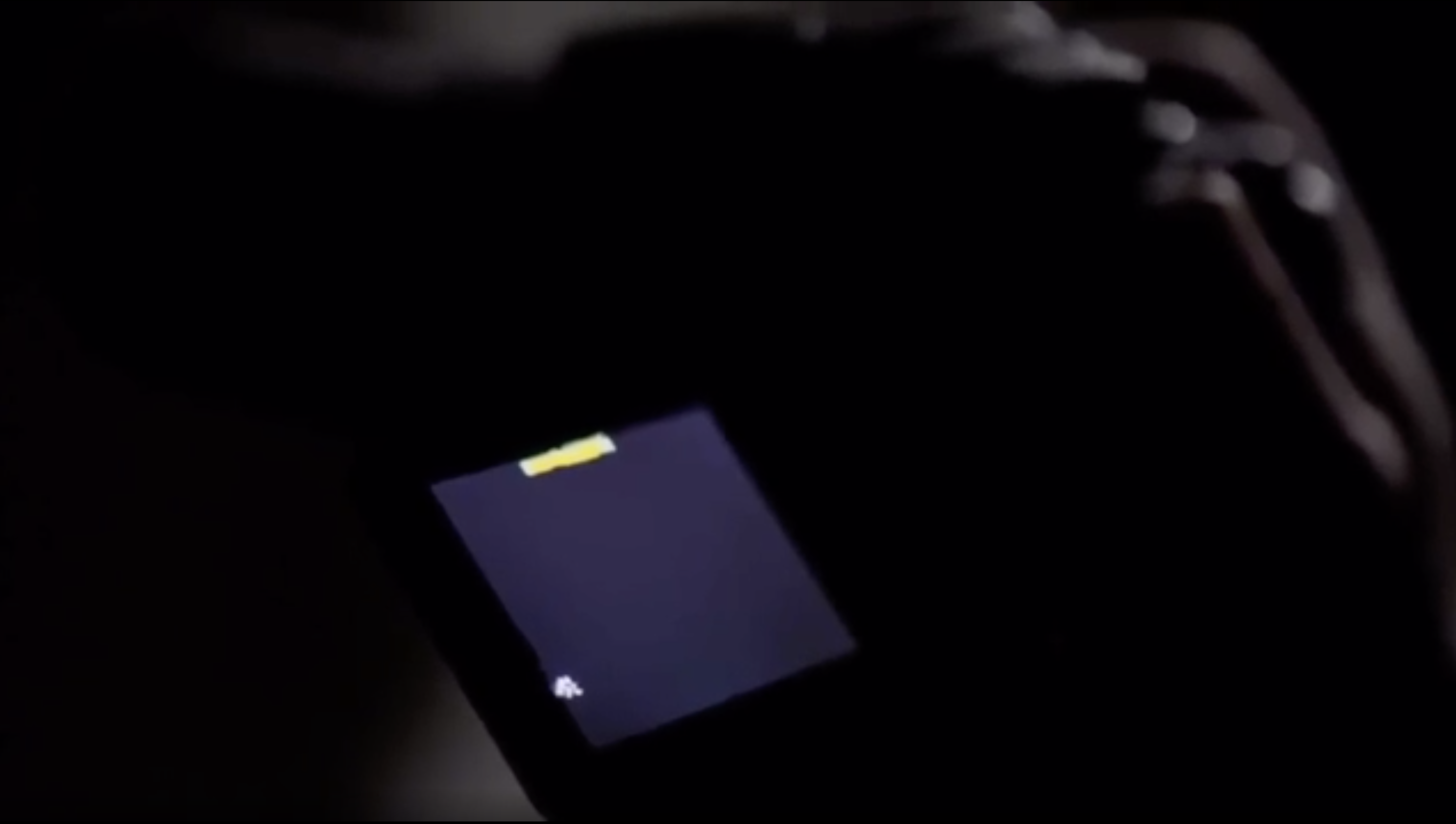 A screenshot of the device being used to receive the light, which shows it being blank for this part of the experiment