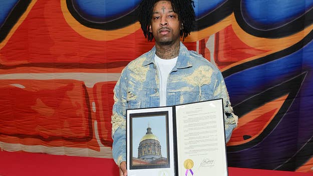 21 Savage's community and philanthropic work has been recognized with 21 Savage Day across the state of Georgia. He received the honor at his holiday drive.