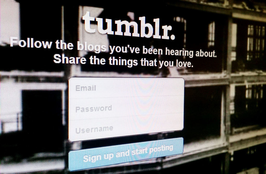 Tumblr sign-in page