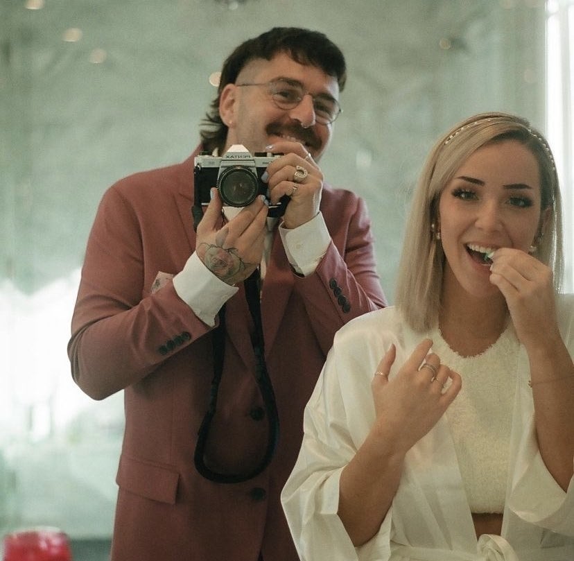 Julien with a camera behind Jenna