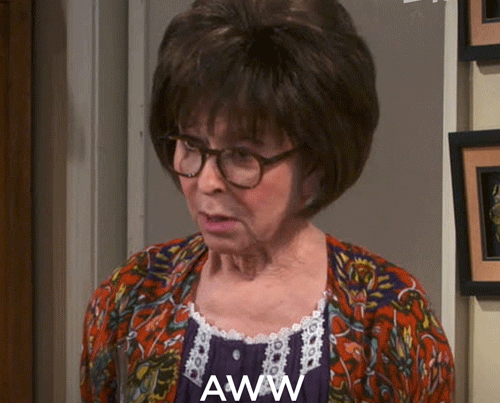 older woman saying aww