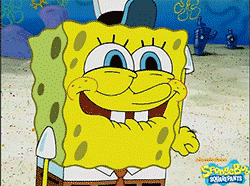 a gif of spongebob getting excited
