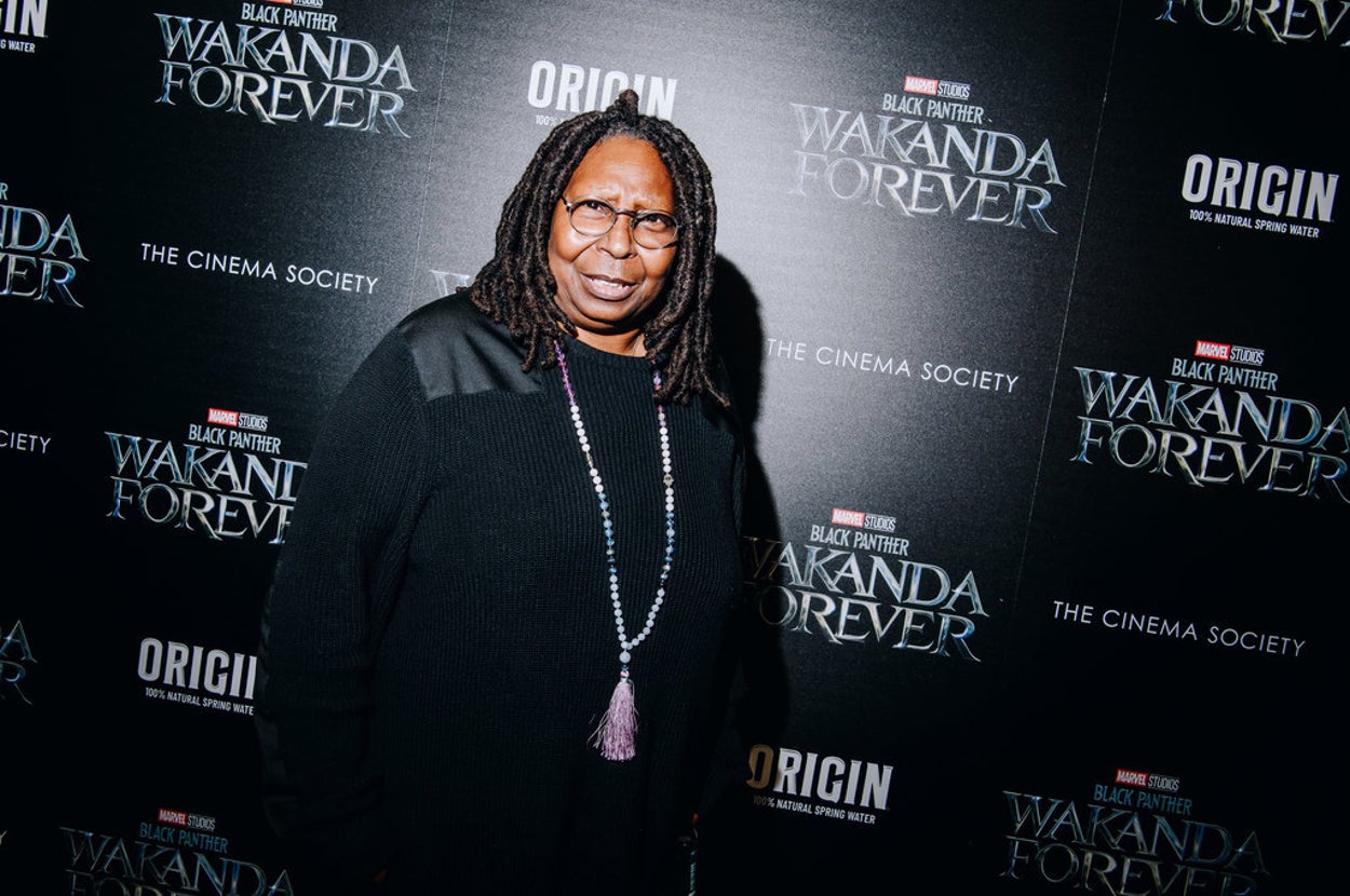 Whoopi Goldberg at the premiere for Wakanda Forever in New York City.