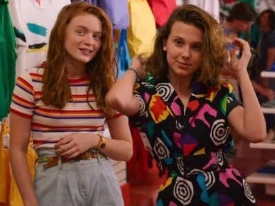 Sadie Sink as Max Mayfield and Millie Bobby Brown as Eleven in &quot;Stranger Things&quot;