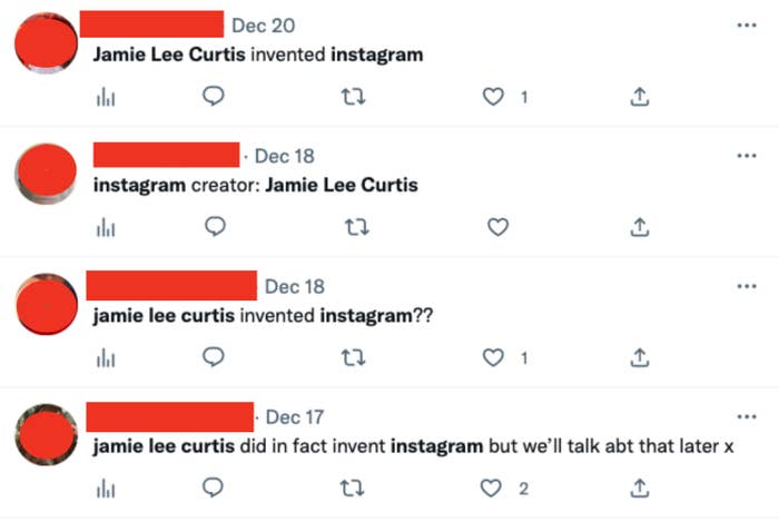 Instagram creator: Jamie Lee Curtis and other comments