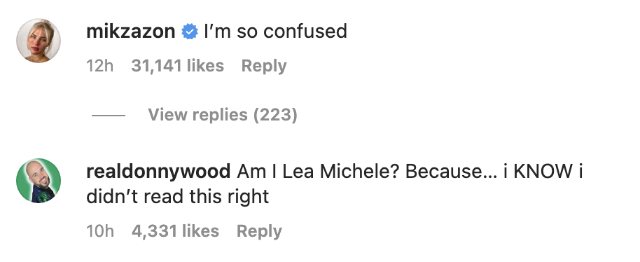 &quot;am i lea michele because i know id didn&#x27;t read this right&quot;