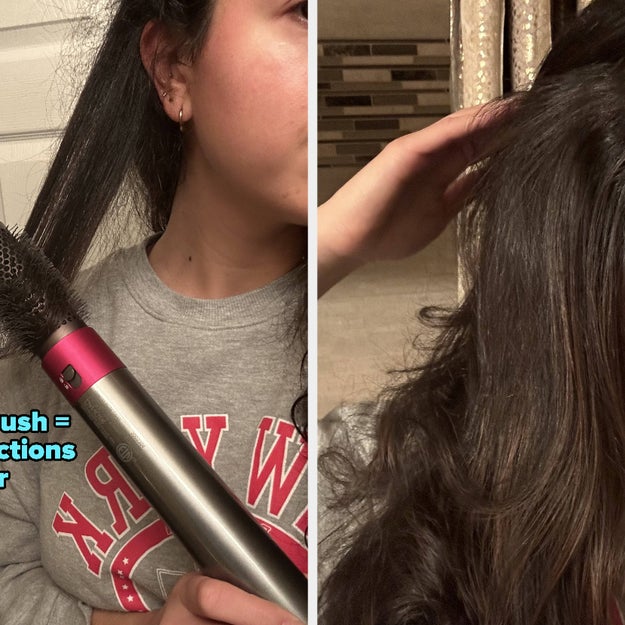 Before And After Dyson Airwrap Thick Frizzy Hair The Dyson Airwrap