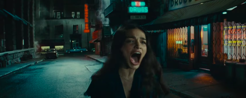 A woman screams as a man is shot offscreen