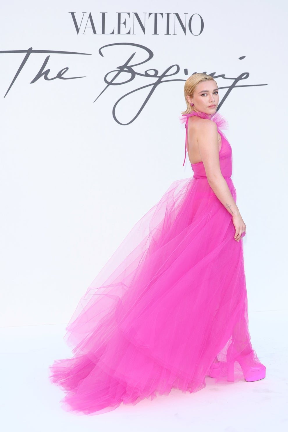 Florence Pugh Wears Pink Tulle Dress To BIFAs