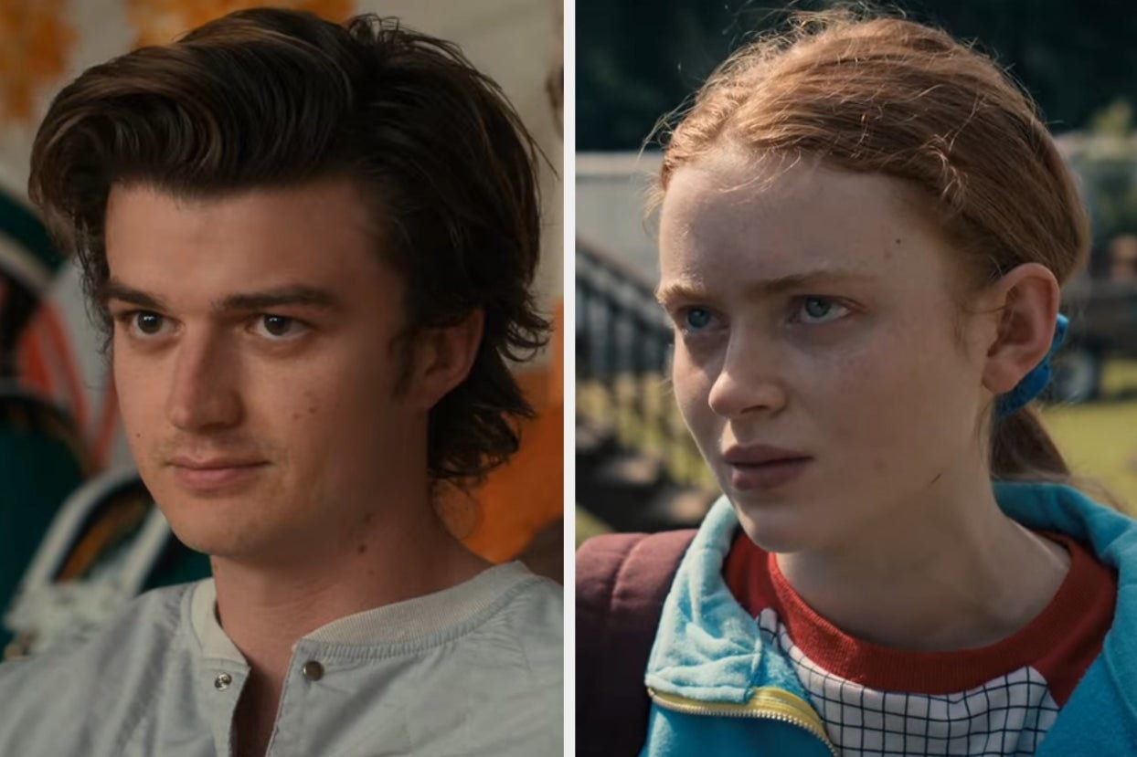 two images; on the left, Steve Harrington from &quot;Stranger Things&quot; Season 4 and on the right, Max Mayfield from &quot;Stranger Things&quot; Season 4