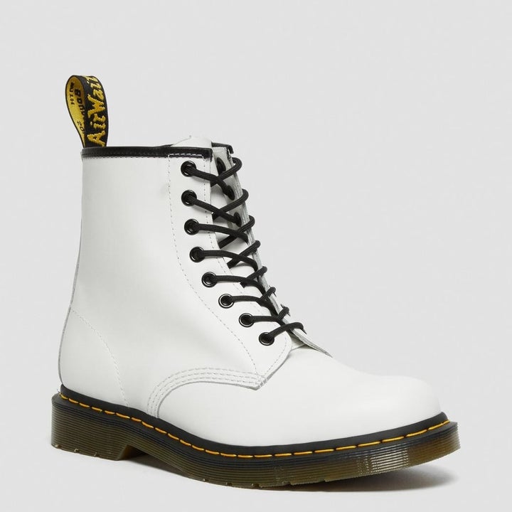 white lace-up dr. marten boots
