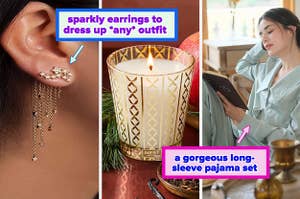 Amazon earrings / Nest candle / pajama set