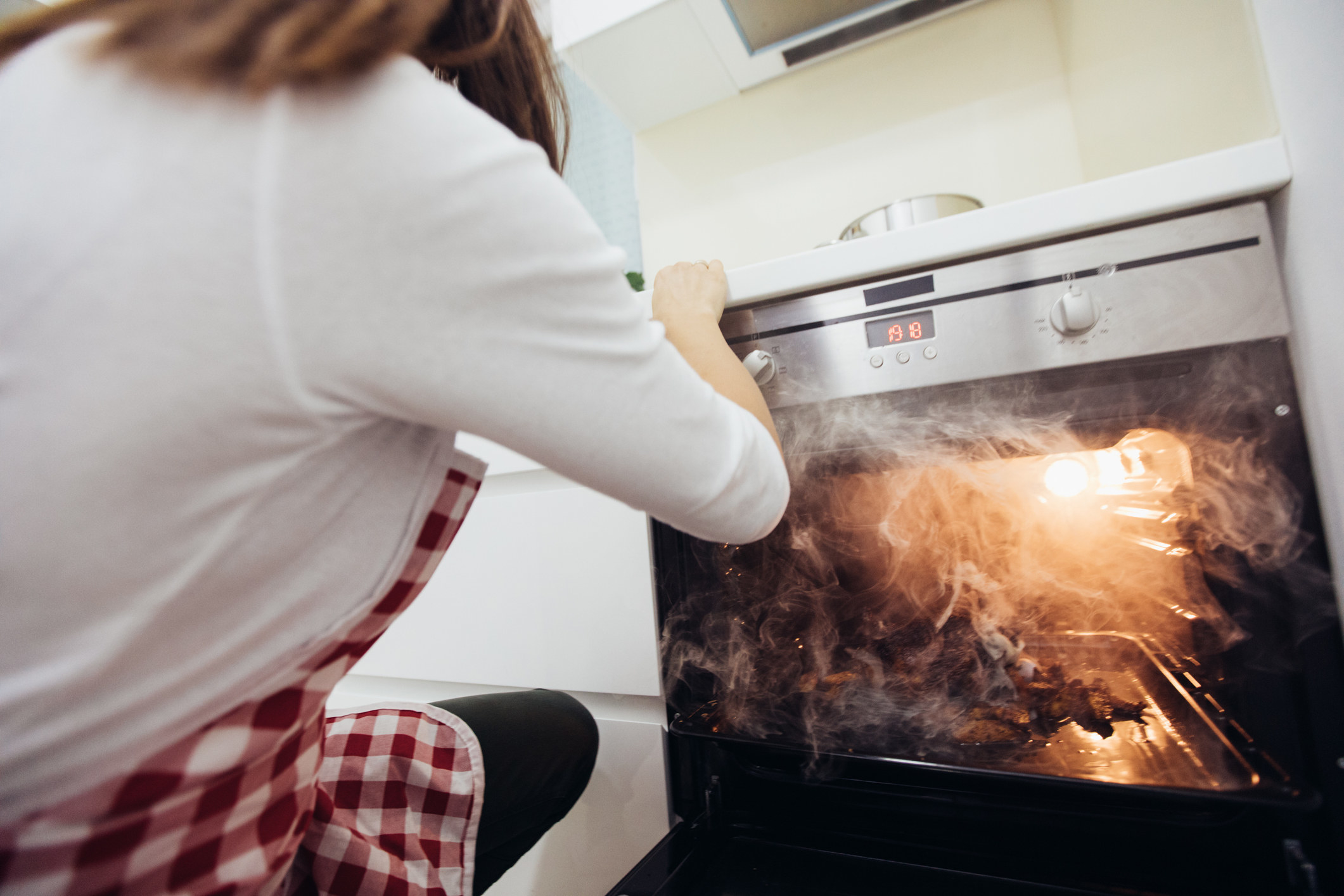 A smoky oven